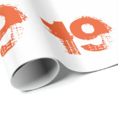 オレンジだれでものための第19誕生日白で ラッピングペーパー (ロールコーナー)