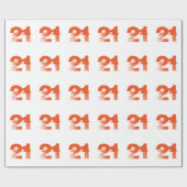 オレンジだれでものための第21誕生日白で ラッピングペーパー (フラット)