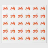 オレンジだれでものための第30誕生日白で ラッピングペーパー (フラット)