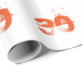 オレンジだれでものための第30誕生日白で ラッピングペーパー (ロールコーナー)