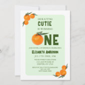 オレンジちゃん1歳の誕生日 招待状 (正面)