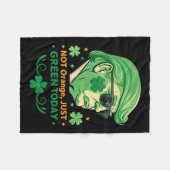 オレンジではなく、ちょうど緑の今日おもしろい- Trump St. フリースブランケット (正面(横))