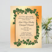 オレンジとつる植物秋の結婚式招待状 招待状 (スタンド正面)