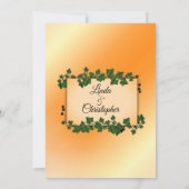 オレンジとつる植物秋の結婚式招待状 招待状 (裏面)