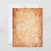 オレンジとアイボリーの花柄返信カード 出欠カード (裏面)