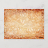 オレンジとアイボリーフローラテーブル番号カード ポストカード (裏面)