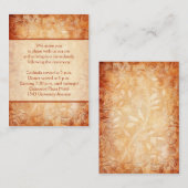オレンジとアイボリーフローラ披露宴エンクロージャカード エンクロージャーカード (正面/裏面)