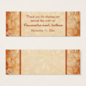 オレンジとアイボリーフローラ結婚式の引き出物ラベル (正面&裏面)