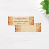 オレンジとアイボリーフローラ結婚式の引き出物ラベル (デスク)