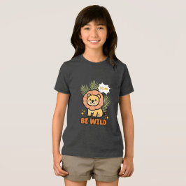 オレンジとイエローのイラストライオン トライブレンドTシャツ