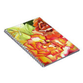 オレンジとイエローのバラの水彩画アート ノートブック (右側)