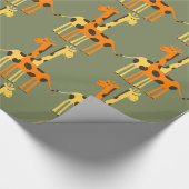 オレンジとイエローキリンのラッピング紙 ラッピングペーパー (角)