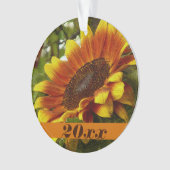 オレンジとイエローサンフラワーオーナメント オーナメント (正面)