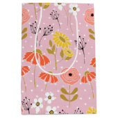 オレンジとイエロードールフラワーミディアム抱き枕 ミディアムペーパーバッグ (正面)