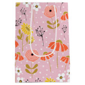 オレンジとイエロードールフラワーミディアム抱き枕 ミディアムペーパーバッグ (裏面)