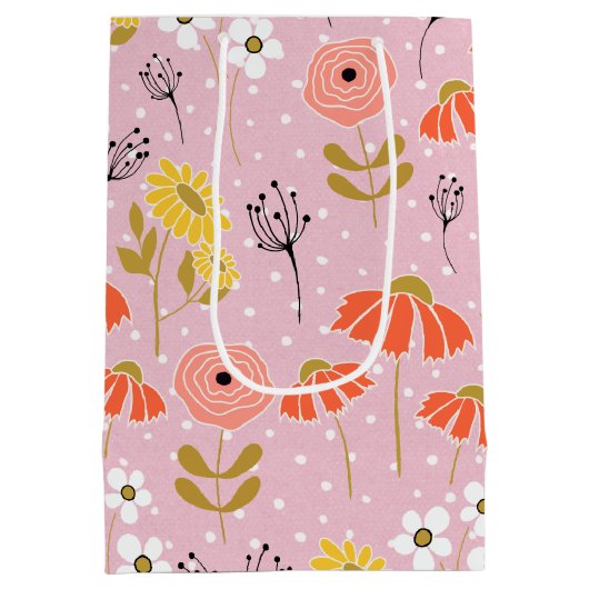 オレンジとイエロードールフラワーミディアム抱き枕 ミディアムペーパーバッグ (裏面)