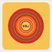 オレンジとイエローマンダラ スクエアシール (正面)