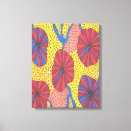 オレンジとイエローレトロファンク抽象芸術アートプリント キャンバスプリント