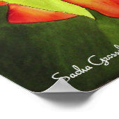 オレンジとイエローローズウォーター色オリジナルアート ポスター (角)