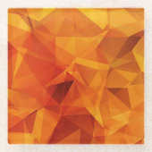 オレンジとオレンジのデザインガラスコースター ガラスコースター (正面)