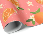 オレンジとオレンジの花の喜び ラッピングペーパー (ロールコーナー)