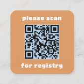 オレンジとカラフルおもしろいレジストリの挿入 スクエア名刺 (正面)