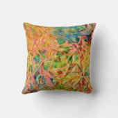 オレンジとカラフル抽象芸術アート装飾用クッション クッション (裏面)