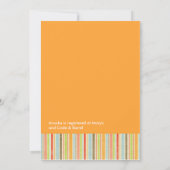 オレンジとカラーのストライプブライダルシャワー招待状 招待状 (裏面)