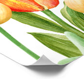 オレンジとクリームチューリップ結婚ズ ポスター (角)