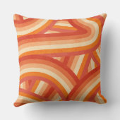 オレンジとクリームレトロレインボーストライプパタン クッション (裏面)