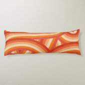オレンジとクリームレトロレインボーストライプパタン ボディピロー (裏面)