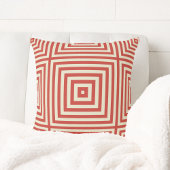 オレンジとクリーム幾何学的プリント装飾用クッション クッション