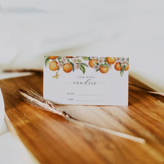 オレンジとグリーンがいっぱい お菓子の数当てゲームカード エンクロージャーカード