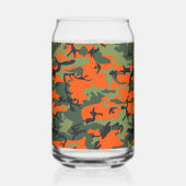 オレンジとグリーンのカモフラージュ ミリタリー 軍用 ガラス缶 (裏面)