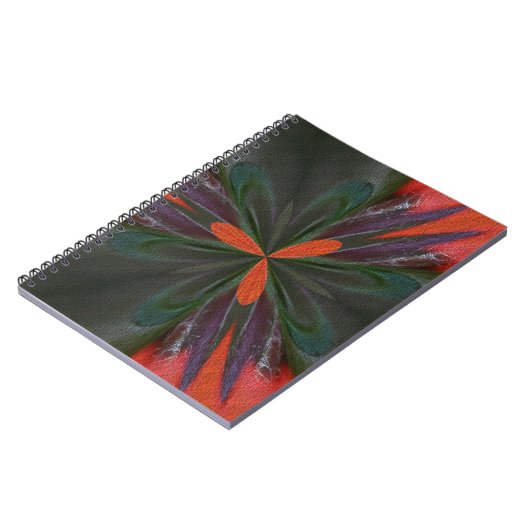 オレンジとグリーンのシェイプ抽象芸術アートノートブック ノートブック (左側)