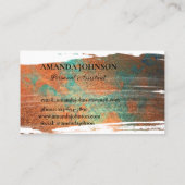 オレンジとグリーンのミニマルモダンプロフェッショナル 名刺 (裏面)