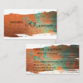オレンジとグリーンのミニマルモダンプロフェッショナル 名刺 (正面/裏面)