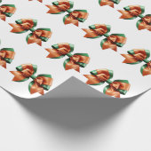 オレンジとグリーンのラッピング紙 ラッピングペーパー (角)