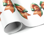 オレンジとグリーンのラッピング紙 ラッピングペーパー (ロールコーナー)