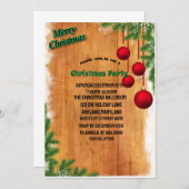 オレンジとグリーンの宝玉クリスマスパーティー 招待状 (正面/裏面)