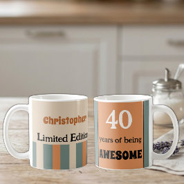 オレンジとグリーンの素晴らしさ40年 コーヒーマグカップ