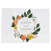 オレンジとグリーンウェディング ラージペーパーバッグ (裏面)