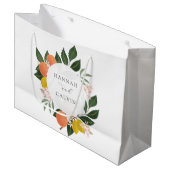 オレンジとグリーンウェディング ラージペーパーバッグ (正面アングル)