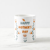 オレンジとグリーンシンプルの母親の日の個人的なマグカップ コーヒーマグカップ (中央)