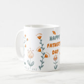 オレンジとグリーンシンプルの父の日の個人的なマグカップ コーヒーマグカップ (正面左)