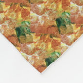 オレンジとグリーンフローラ フリースブランケット (角)