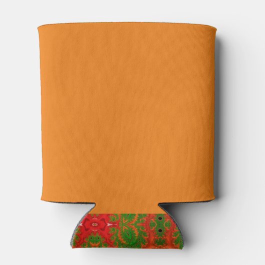 オレンジとグリーン万華鏡のように千変万化するパターンクーラーボックス 缶クーラー (裏面)