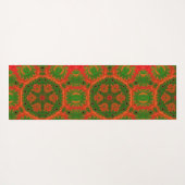 オレンジとグリーン万華鏡のように千変万化するパターンヨガマット ヨガマット (裏面(横))