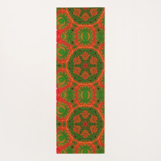 オレンジとグリーン万華鏡のように千変万化するパターンヨガマット ヨガマット (裏面)