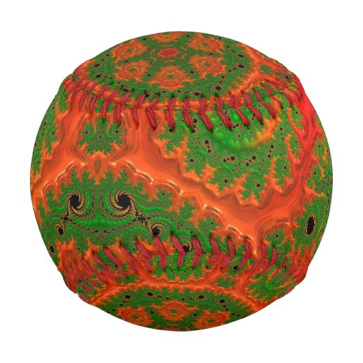 オレンジとグリーン万華鏡のように千変万化するパターン野球 野球ボール (正面)